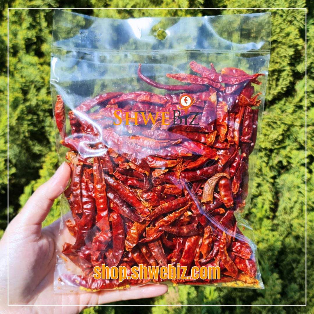 Whole Dried Bird Eye Chilli ငရုတ်သီးခြောက် (မိုးမျှော် အစပ်) (100g)