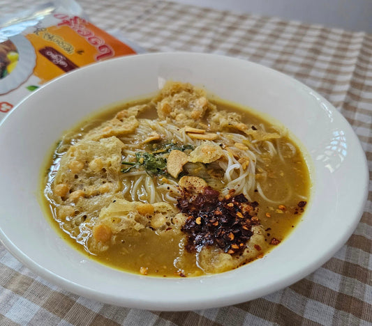 ပန်းခရေ အသင့်စား ငါးခူ မုန့်ဟင်းခါး (တပွဲစာ)