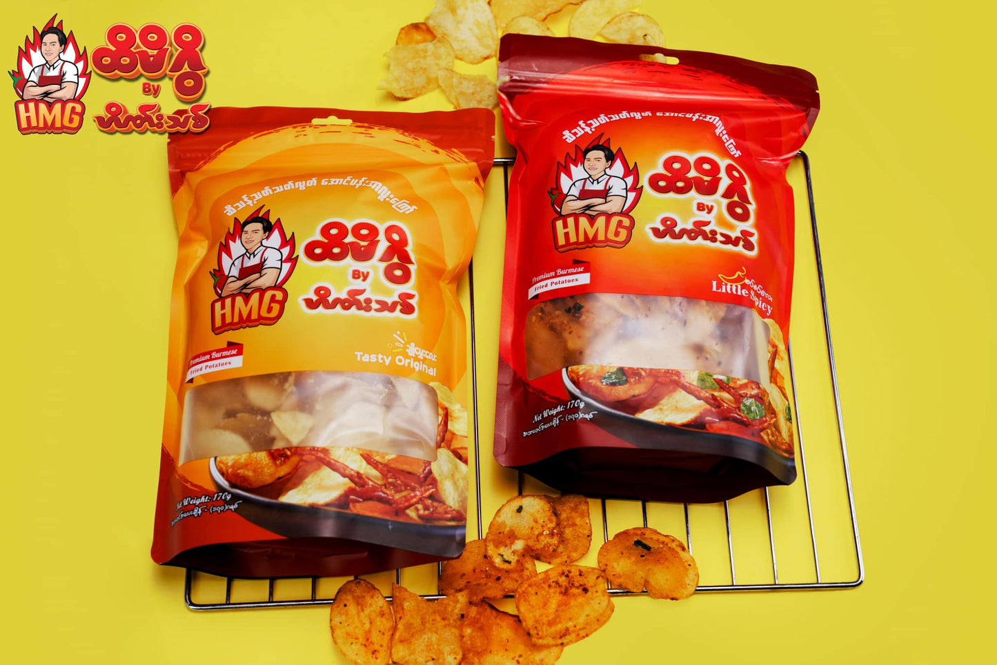 ထိမိဂွိ အောင်ပန်းအာလူးပြားကြော် စပ်စပ်လေး (အထုပ်ကြီး) (170g)