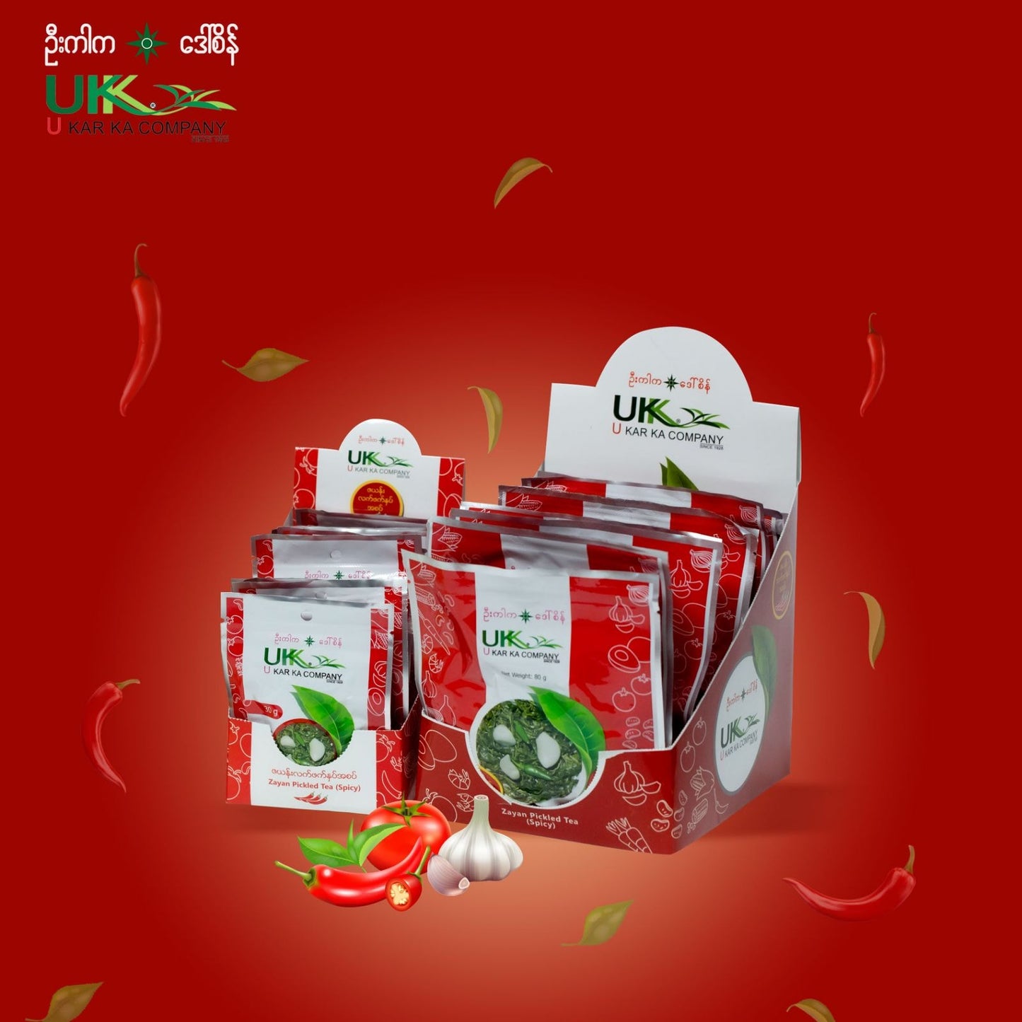 ဦးကါက ဇယန်းလက်ဖက်နှပ် အစပ် (80g)