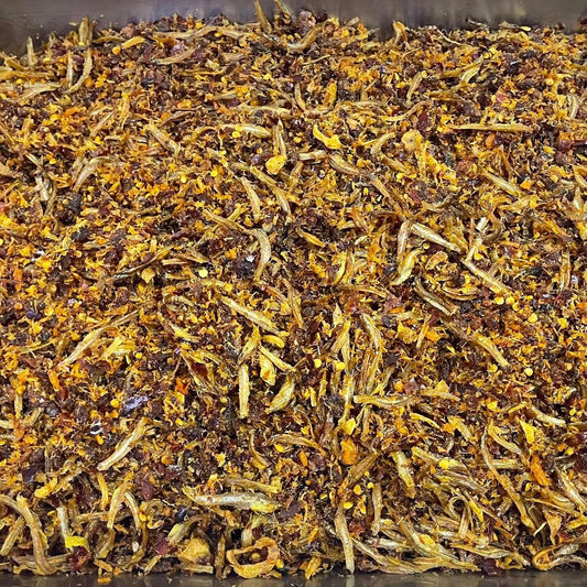 ရွှေမိုးသဲ ငါးနီတူငါးပိကြော် (210g)