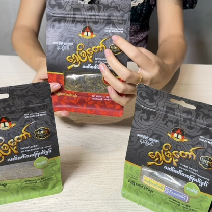 ရွှေမြို့တော် လက်ဖက်အခြောက်နှပ် (ကြိတ်သား အဆိမ့်) 160g